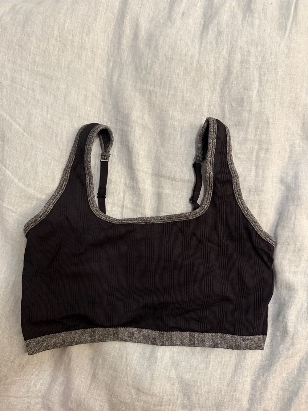 Aerie Black Ribbed Bralette